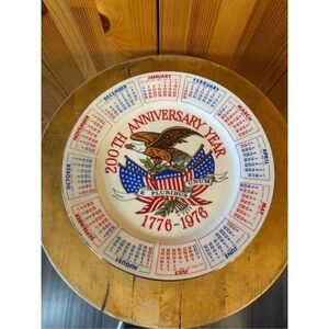 Spencer Gifts Bicentennial Plate 200th Anniversary Year 1776-1976 Calendar 1975